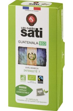 Les Cafés Sati Guatemala Bio Nespresso 10 Stück / Kapselkaffee 