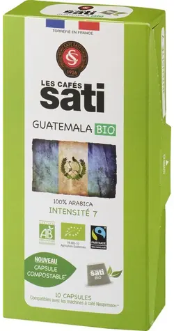 Les Cafés Sati Guatemala Bio Nespresso 10 Stück / Kapselkaffee 