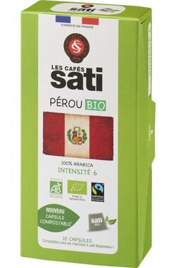 Les Cafés Sati Peru Bio Nespresso 10 Stück / Kapselkaffee 
