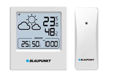 Blaupunkt WS10WH weiß / Wetterstation / Außenthermometer / Uhr / LCD-Display 