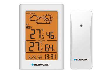 Blaupunkt WS15WH weiß / Wetterstation / Außenthermometer / Uhr / Kalender