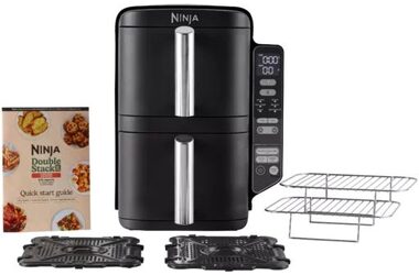 Ninja SL300EU schwarz / Heißluftfritteuse / 2470W / 2x 3.8 / 6 Programme / 2 Körbe 