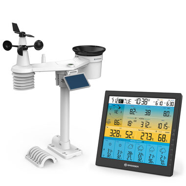 Bresser Weather Center 7-in-1 Solar / Wetterstation / Temperatur- und Luftfeuchtigkeitsmessung / WLAN