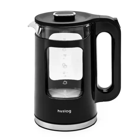 Huslog Wasserkocher Glas-Kunststoff schwarz / 2200W / 1,7 L 