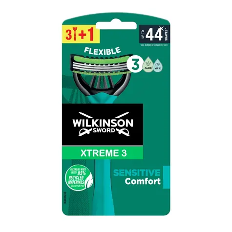 Wilkinson Xtreme3 Sensitive Comfort Einwegrasierer für Männer 3+1Stk