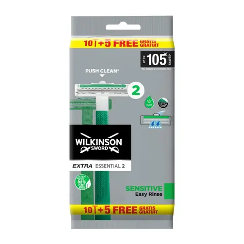 Wilkinson Extra Essential 2 Sensitive Herren Einwegrasierer 10+5 Stück