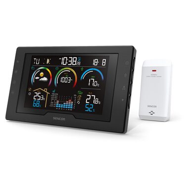 Sencor SWS 8000 schwarz / Wetterstation / LCD / Funksensor