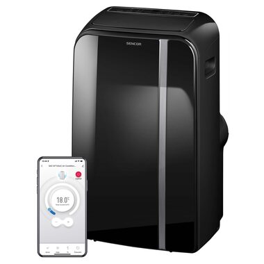  Sencor SAC MT1241C schwarz / mobile Klimaanlage / 1450W / 12000 BTU / Kühlung / Entfeuchtung / Ventilator / SMART WiFi