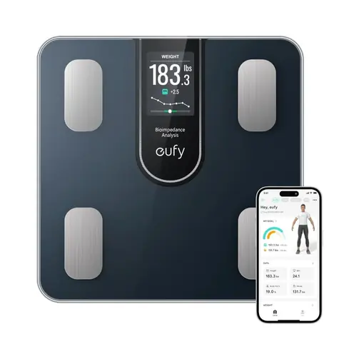 Anker Eufy C20 schwarz / Personenwaage / 16 Körperindikatoren / TFT-Display