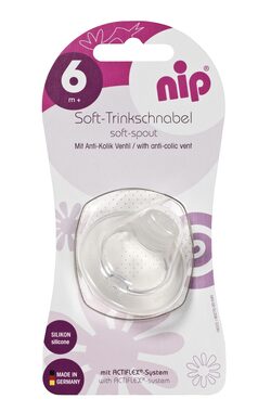 NIP Trinkschnuller, breit, Silikon, 6m+