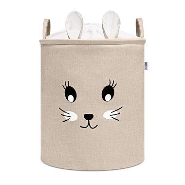 Sipo Spielzeugkorb XL mit Kordelzug, faltbar Baumwolle / 63 l, Kaninchen