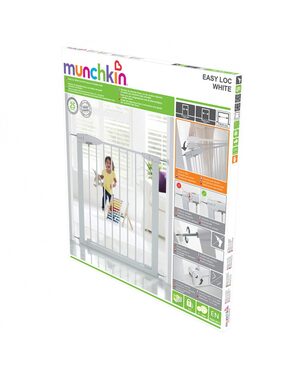 Munchkin - Easy Loc Babygitter weiß mit 7 cm Verlängerung / bis 24 Monate