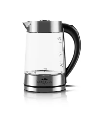ETA ETA515490000 CRYSTELA DIGI II silber / elektrischer Glaswasserkocher / 2200 W / 1,7 l 