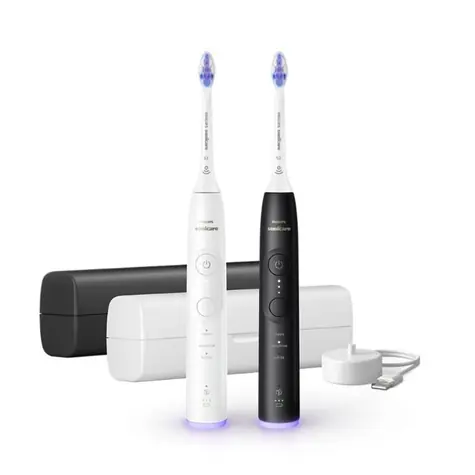 Philips Sonicare 6500 HX7419/01 Zahnbürstenset schwarz & weiß / 62.000 Impulse / Timer