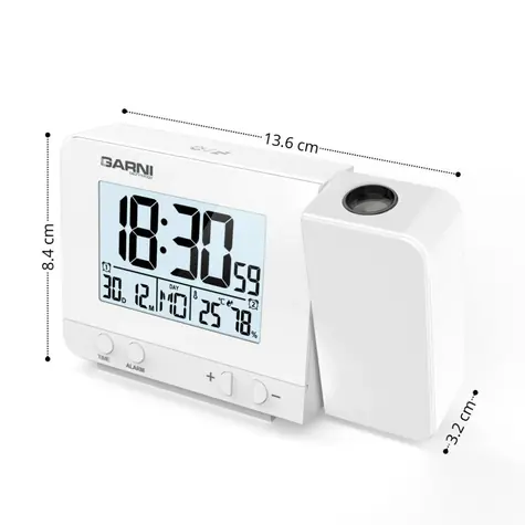 Garni 140W Digitaler Wecker mit Zeit- und Innentemperaturanzeige