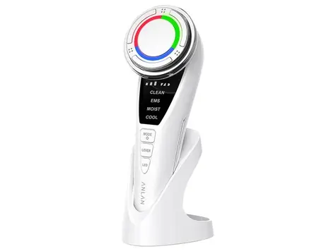 ANLAN 01-ADRY15-001 weiß / Ultraschall-Gesichtsmassagegerät mit Lichttherapie 