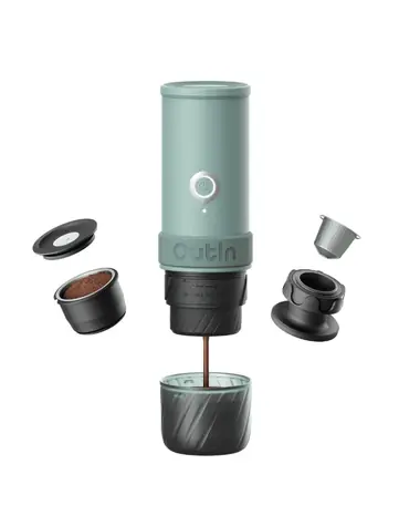 Outin Mino Tragbare elektrische Espressomaschine Canyon Green / Tragbare Espressomaschine / 9000 mAh