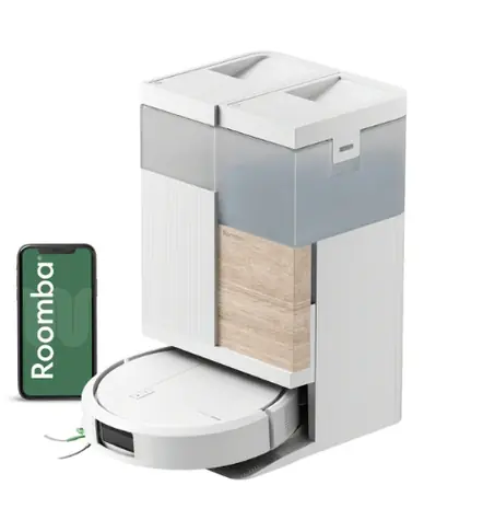 iRobot Roomba PLUS 575 Combo + AutoWash-Ladestation, weiß / Saugroboter / WLAN / Staubsaugen & Wischen