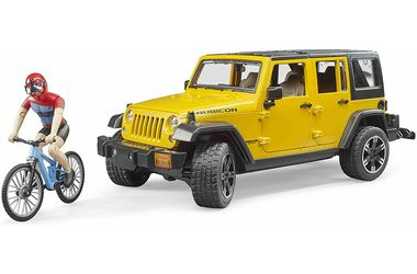 Bruder 02543 Jeep Wrangler mit Radfahrer und Mountainbike / 1:16 / ab 4 Jahren