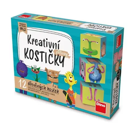 Dino Monster Cubes / Kubus Holzwürfel / 12 Stück / ab 3 Jahren