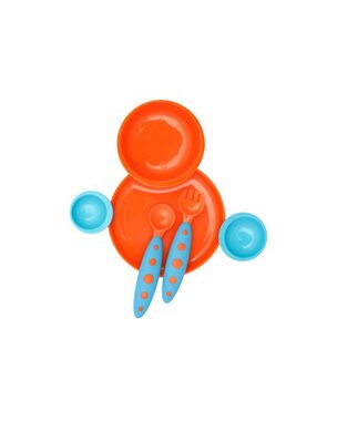 Boon - Komplettes Ess-Set für Kinder blau-orange / ab 9 Monaten