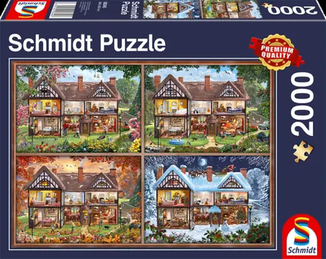 Schmidt Puzzle Cottage - 4 Jahreszeiten / 2000 Teile / ab 12 Jahren