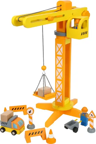 Small Foot Holzkran mit Zubehör / ab 3 Jahren