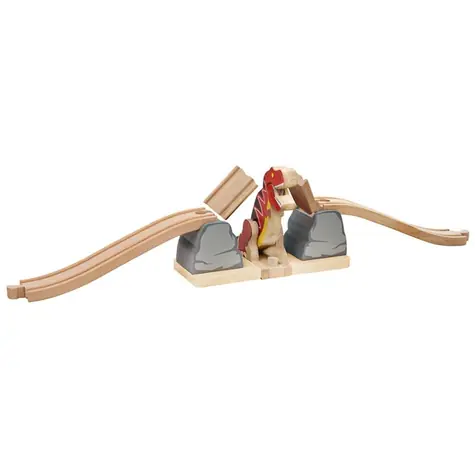 Bigjigs Rail Bridge mit T-Rex / ab 3 Jahren