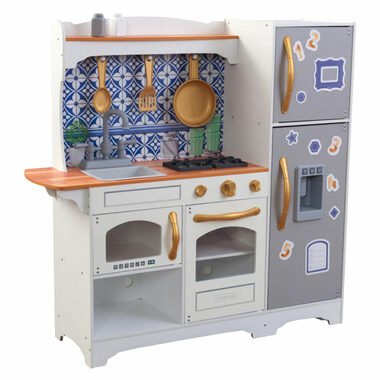 KidKraft Mosaik-Holzküche mit magnetischem Kühlschrank / ab 3 Jahren
