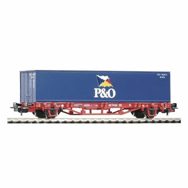 Piko 57706 Plattformwagen Lgs579 1x40ft Container P&O DB AG V / Maßstab: H0 (1:87) / Länge: 157 mm / Radius: 358 mm