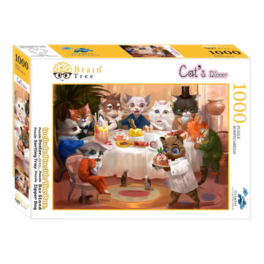 Brain Tree Puzzle Katzenessen / 1000 Teile / ab 14 Jahren
