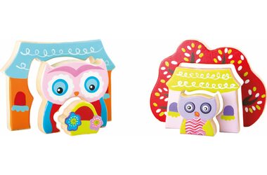 Small Foot 3D-Holzpuzzle Eulen im Haus / ab 2 Jahren
