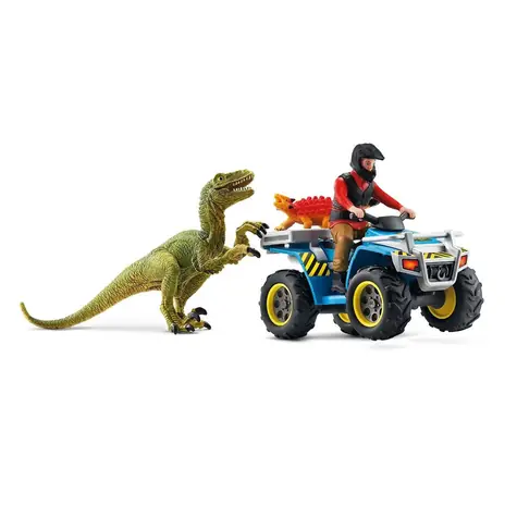 Schleich Dinosaurier 41466 Flucht vor einem Velociraptor auf dem Quad / ab 4 Jahren