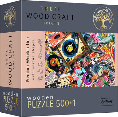 Trefl Wood Craft Origin - Puzzle - In der Welt der Musik / 501 Teile / 37,5 x 25,4 cm / Alter 14+ 