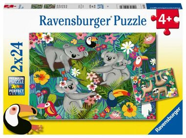 Ravensburger - Puzzle - Koalas und Faultiere / 2x24 Teile / ab 4 Jahren