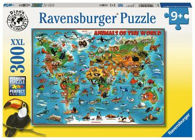 Ravensburger Illustrierte Weltkarte / 300 Teile / ab 9 Jahren