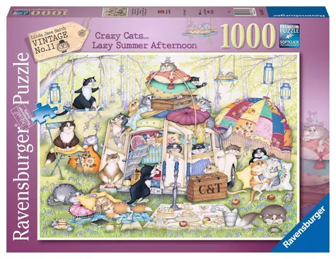 Ravensburger Das Leben der verrückten Katzen / 1000 Teile / ab 14 Jahren
