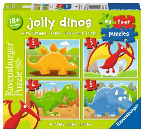 Ravensburger Mein erstes Puzzle Fröhliche Dinosaurier 2/3/4/5 Teile / ab 18 Monaten 