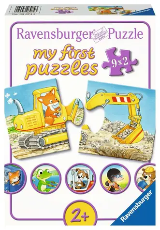Ravensburger Mein erstes Puzzle Tierbaustelle 9x2 Teile / ab 2 Jahren 