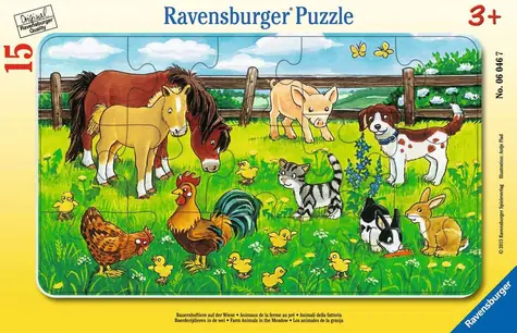 Ravensburger Bauernhoftiere auf der Wiese / 15 Stück / ab 3 Jahren 