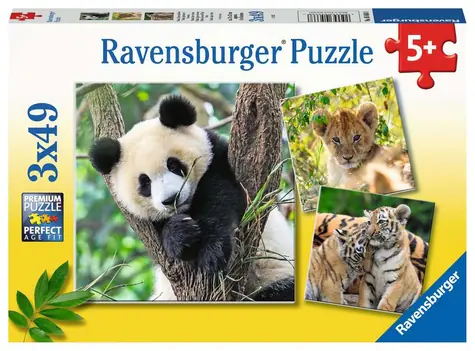 Ravensburger Panda, Tiger und Löwe - 3 x 49 Teile / ab: 5 Jahre