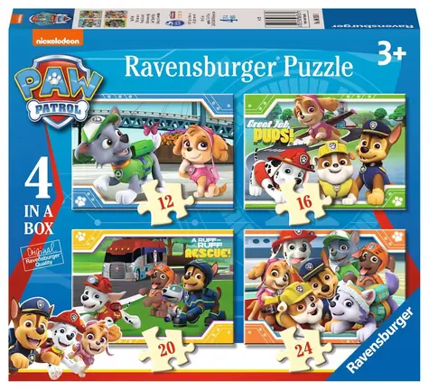 Ravensburger Paw Patrol im großen Kino 4 in 1 - 12+16+20+24 Teile / ab 3 Jahren