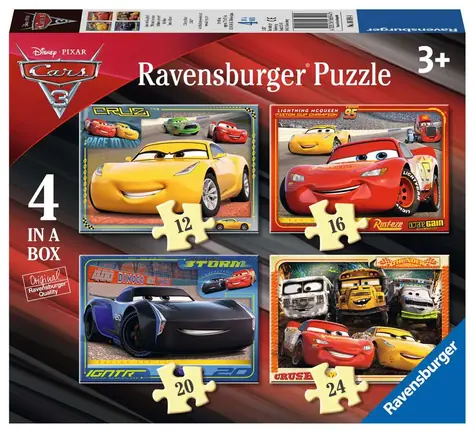 Ravensburger Disney: Cars 3 II 4 in 1 / 12+16+20+24 Teile / ab 3 Jahren