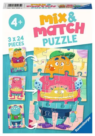 Ravensburger Mix & Match Puzzle Lustiges Monster / 3x24 Teile / ab 4 Jahren 