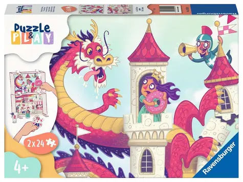 Ravensburger Puzzle & Play Drache im Schloss / 2x24 Teile / ab 4 Jahren 