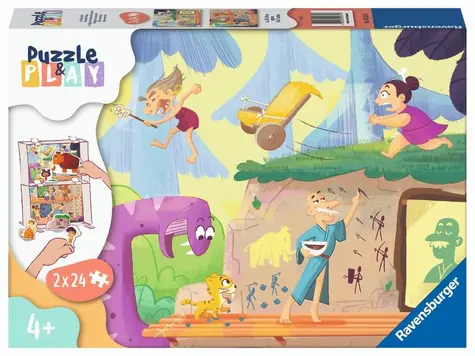 Ravensburger Puzzle & Play Caveman / 2x24 Teile / ab 4 Jahren 