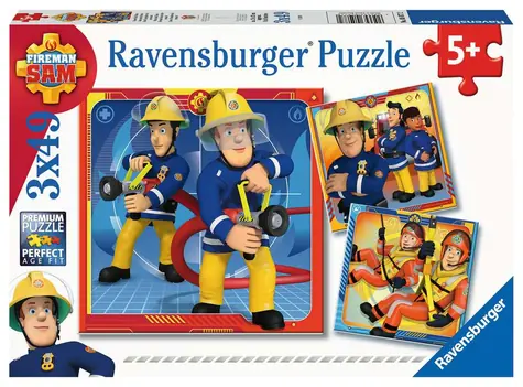 Ravensburger Feuerwehrmann Sam rettet - 3x49 Teile / ab 5 Jahren 