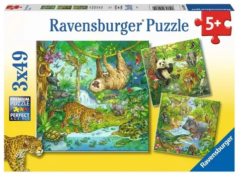 Ravensburger Tiere im Dschungel / 3x49 Teile / ab 5 Jahren 