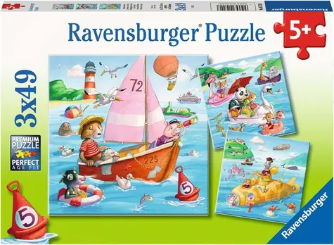 Ravensburger Tiere und Wasserfahrzeuge / 3x49 Teile / ab 5 Jahren 