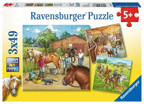 Ravensburger Tag mit Pferden / 3x49 Teile / ab 5 Jahren 